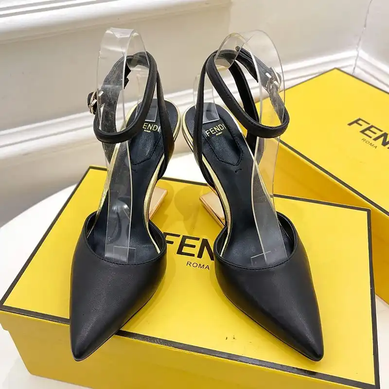 Cheap Fendi First Slingback Pumps Women Calf Leather Black 0125