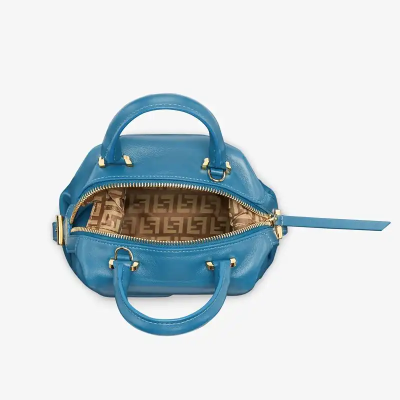 Cheap Fendi Mini FF Cube Bag In Nappa Leather Blue 0128