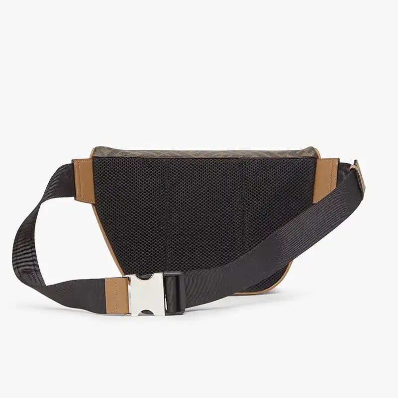 Cheap Fendi Belt Bag In FF Motif Fabric Brown Black 0130