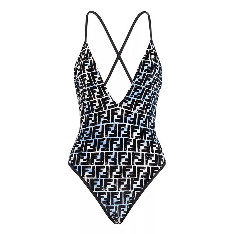 Cheap Fendi Crisscross Swimsuit Women Joshua Vides FF Motif Lycra Black 0115