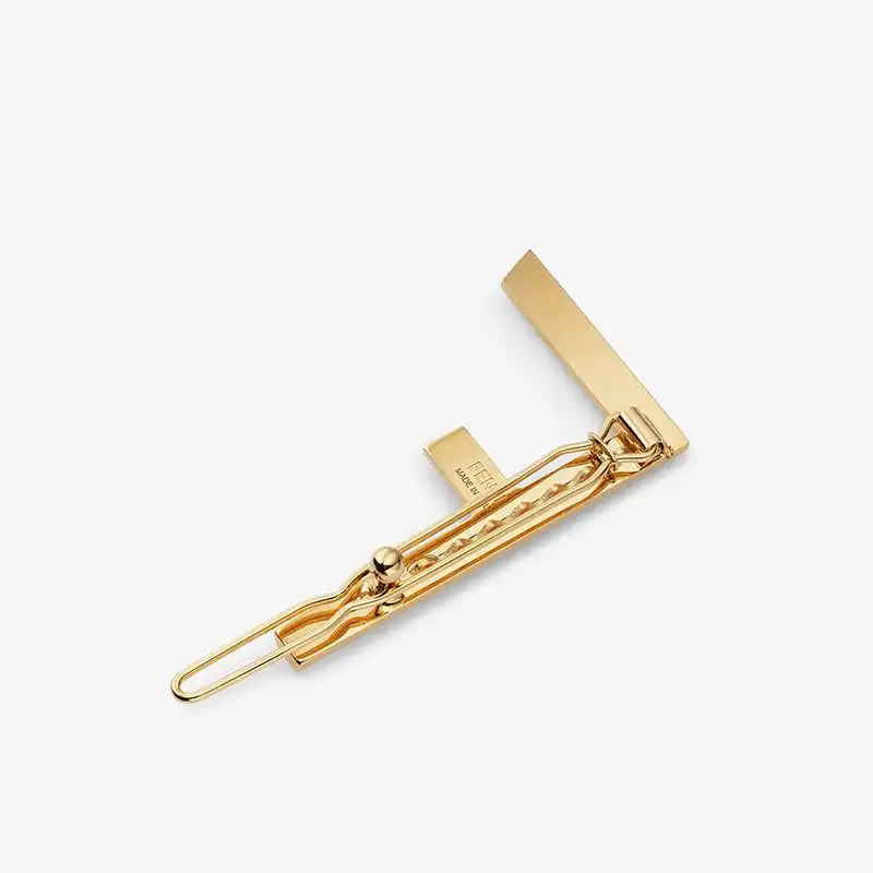 Affordable Fendi First Hair Clip In Metal with Crystals Gold 0127