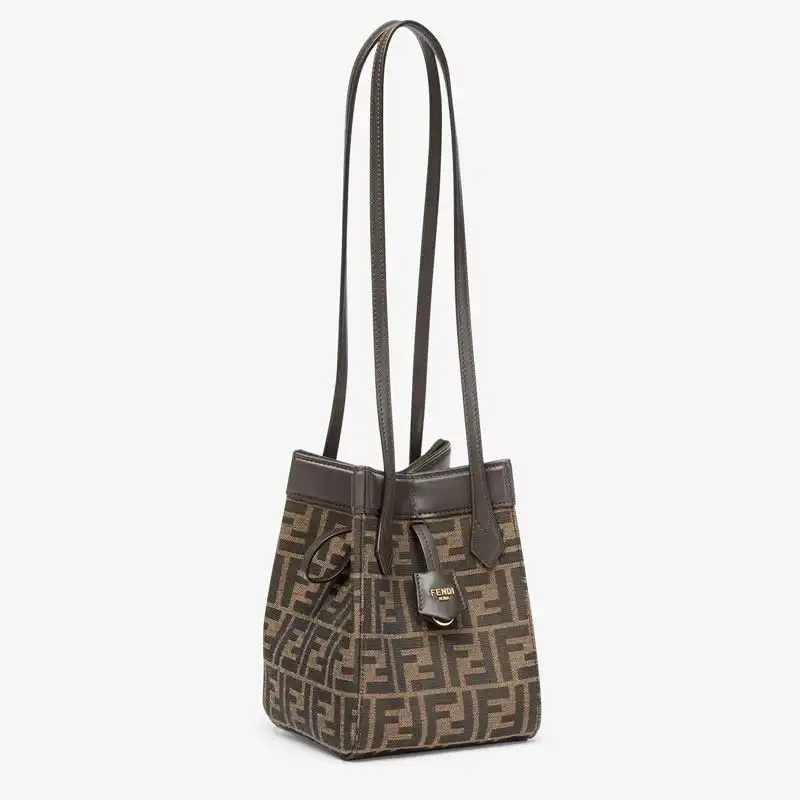 Fendi Mini Origami Bag In FF Motif Fabric Brown 0130