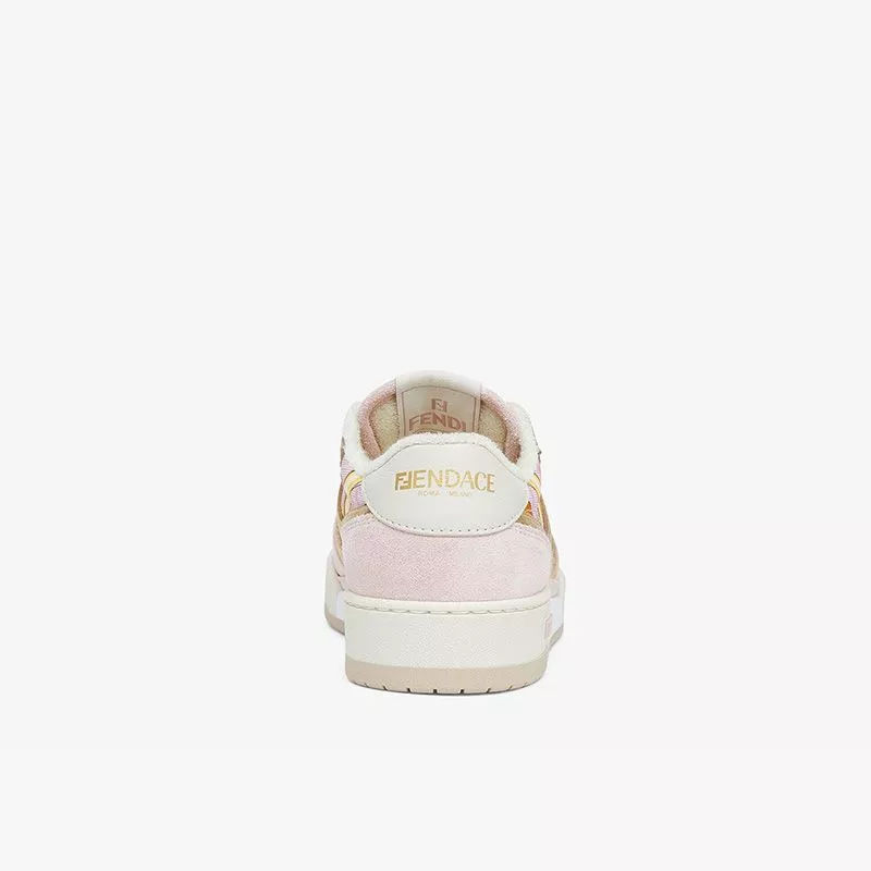 Affordable Fendi Match Compact Sneakers Unisex Fendace Suede Pink 0120