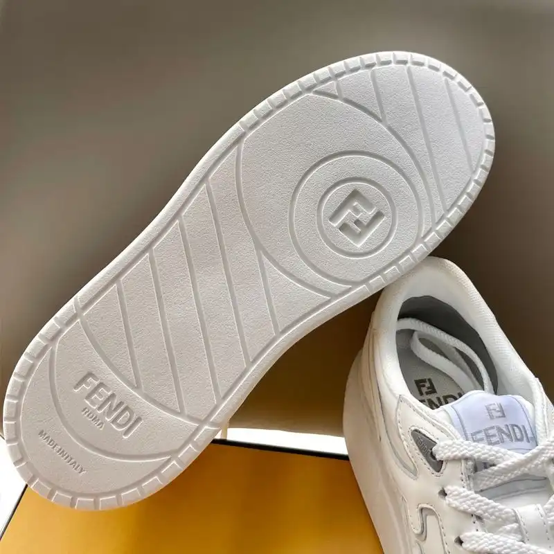 Affordable Fendi Match Platform Sneakers Women Leather White 0204