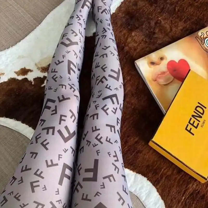 Fendi Pantyhose In F Motif Nylon Blue 0202