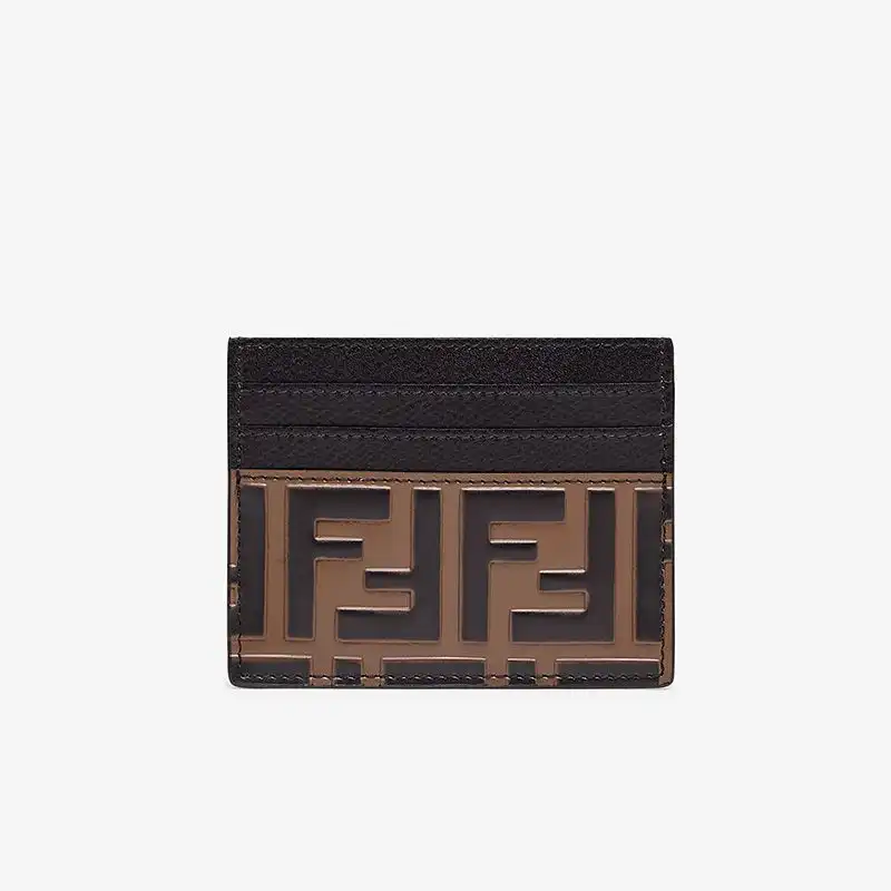 Fendi Card Holder In FF Motif Nappa Leather Black 0206