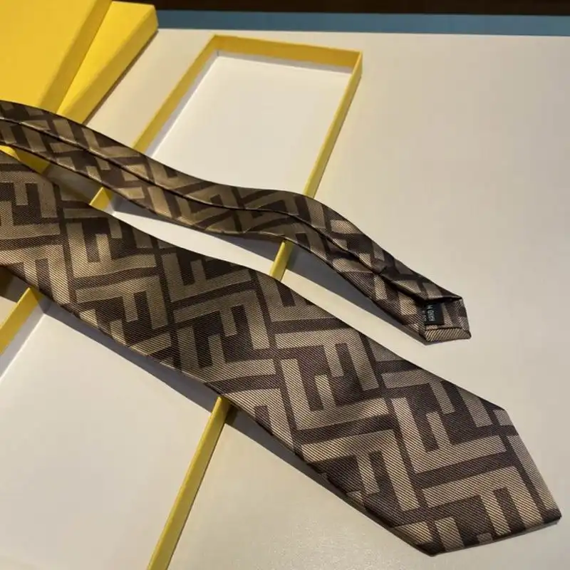 Affordable Fendi Tie In FF Motif Silk HM02 Coffee 0202