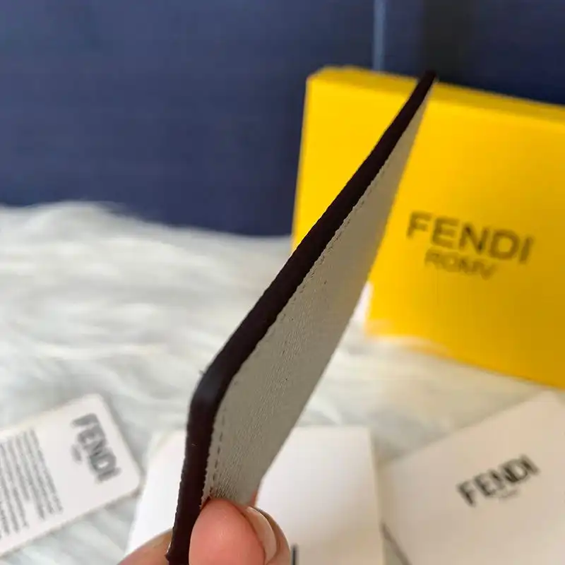 Affordable F is Fendi Card Holder In Calf Leather Grey 0206