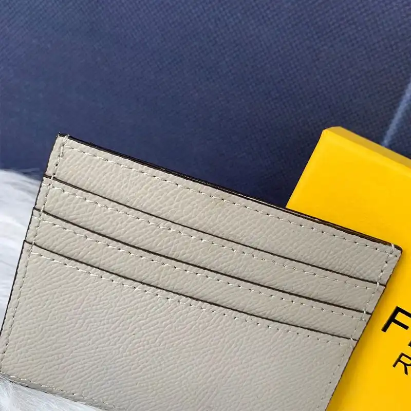 Affordable F is Fendi Card Holder In Calf Leather Grey 0206