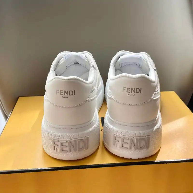 Affordable Fendi Match Platform Sneakers Women Leather White 0204