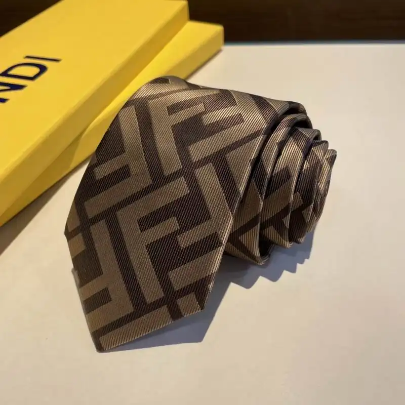 Fendi Tie In FF Motif Silk HM02 Coffee 0202