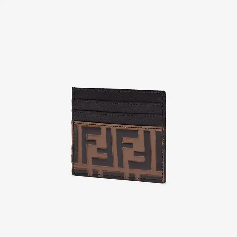 Cheap Fendi Card Holder In FF Motif Nappa Leather Black 0206