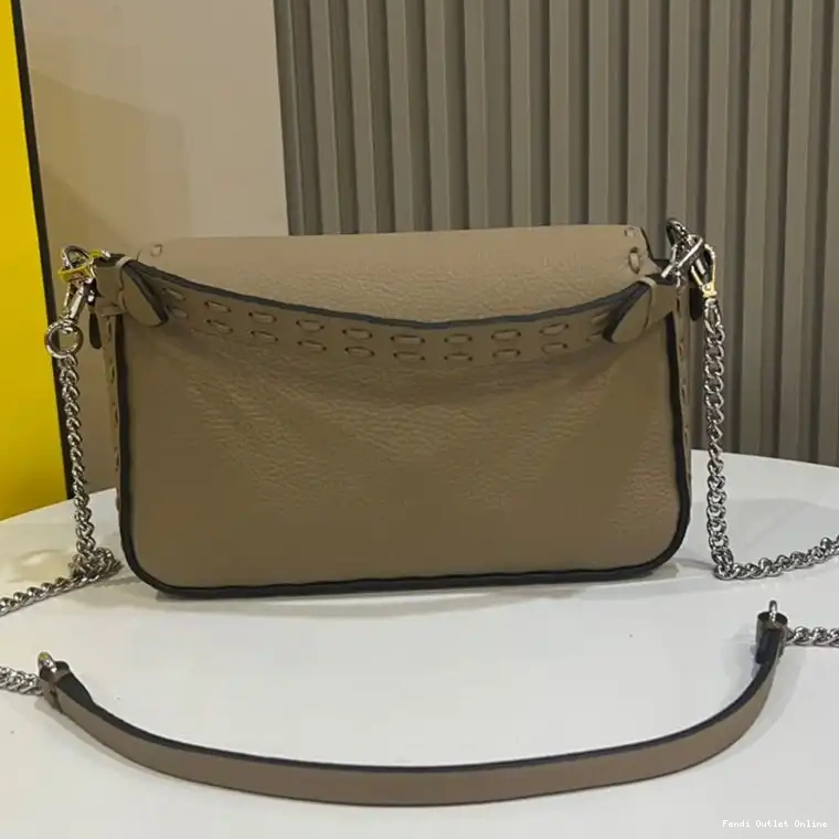 Affordable Bag Romano Fendi Khaki Leather Cuoio Baguette Mini Selleria In 0304