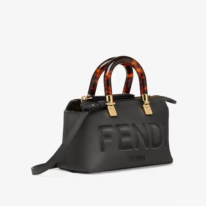 Cheap Logo In Fendi Mini Leather Black By The Way Bag Boston ROMA Calf 0312