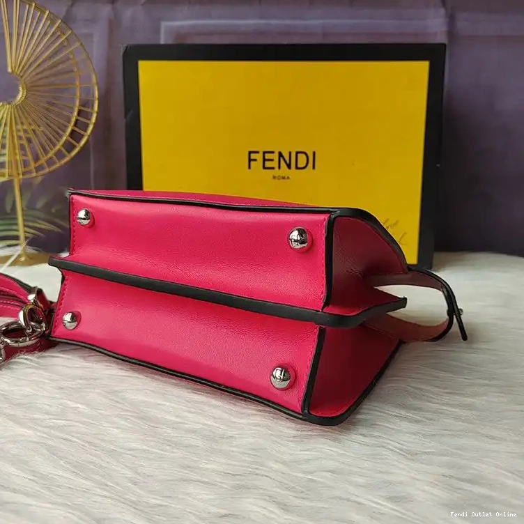 Affordable Petite Fendi ISeeU Peekaboo In Nappa Leather Rose Bag 0313