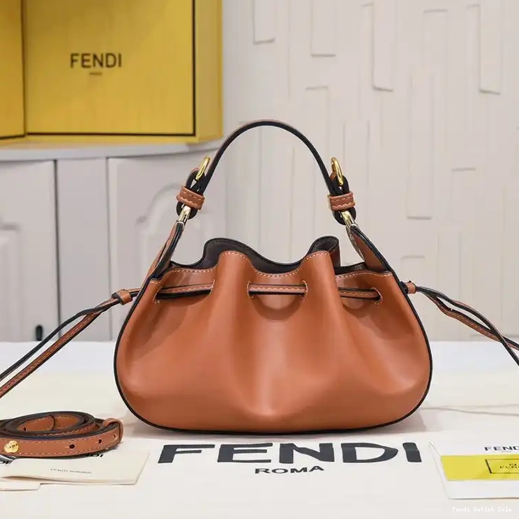 Pomodorino Mini Calf Fendi In Brown Leather Bag Bucket 0321