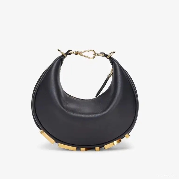 Affordable Fendigraphy Leather Hobo Fendi Bag Mini Calf Black In 0319