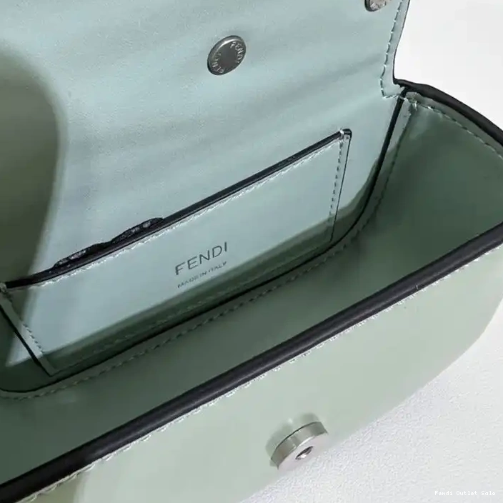 Cheap Bag In F Green Fendi Calf Leather Nano 0312