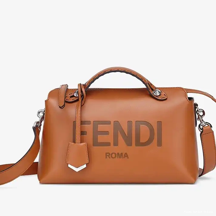 Affordable Way Calf Boston Leather ROMA In Bag Logo By Fendi The Brown Medium 0304