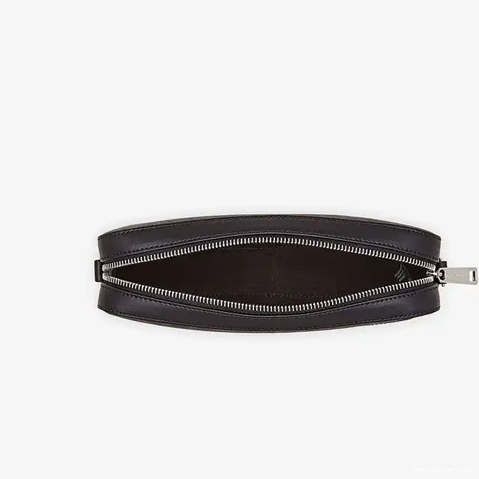 Cheap Compact Camera Black Fendi FF Yellow Fabric In Motif Case 0315