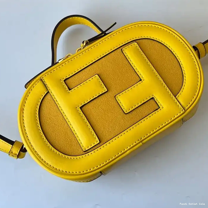 Cheap Yellow Mini Case O'Lock Camera Calf Fendi In Leather 0303