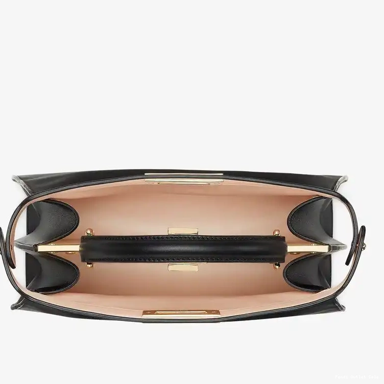 Cheap Black Fendi Peekaboo ISeeU Nappa Bag Laether Medium In 0317