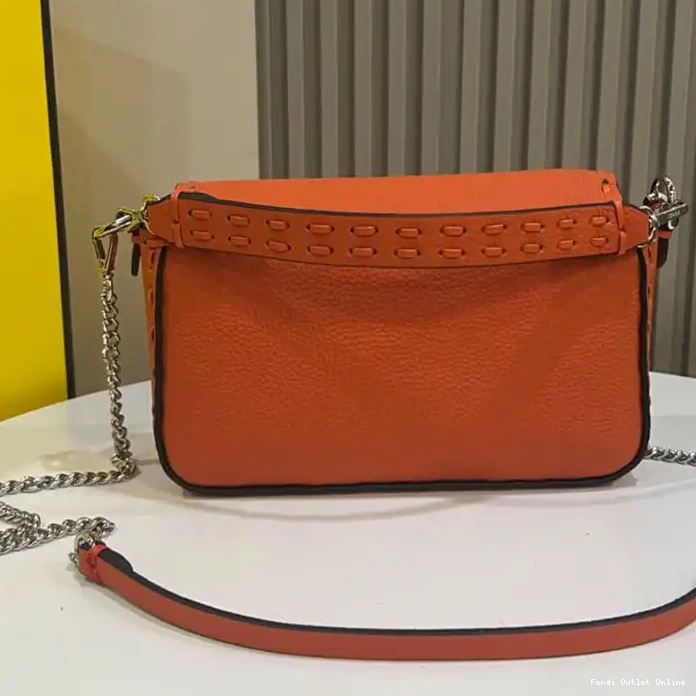 Cheap In Cuoio Selleria Fendi Baguette Romano Bag Leather Orange Mini 0304