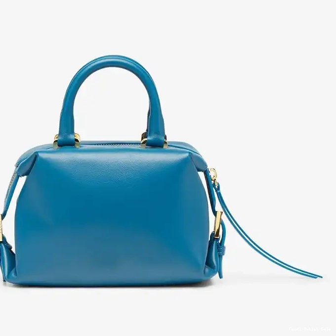 Cheap Leather Fendi Bag Cube Blue FF Mini In Nappa 0303