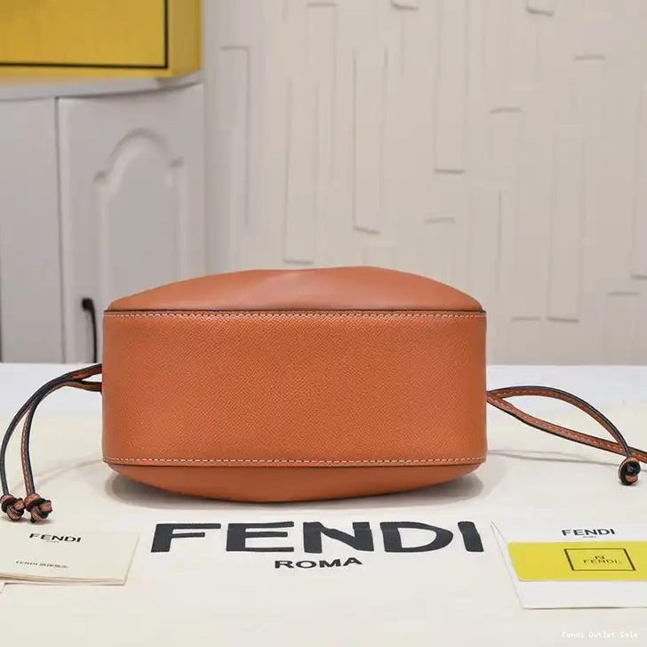 Affordable Pomodorino Mini Calf Fendi In Brown Leather Bag Bucket 0321