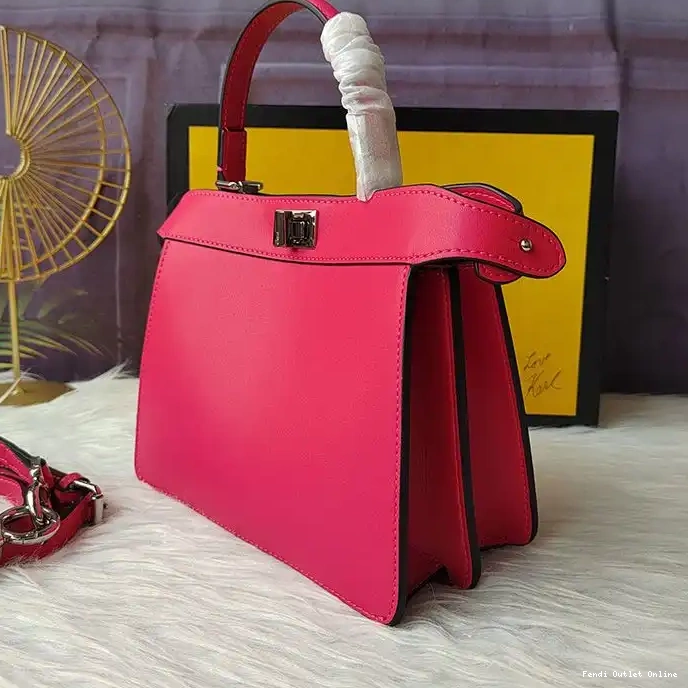 Petite Fendi ISeeU Peekaboo In Nappa Leather Rose Bag 0313