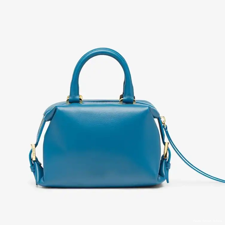 Affordable Cube Mini Leather Nappa Blue In FF Fendi Bag 0304