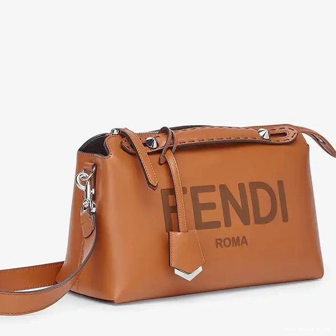 Affordable Way Calf Boston Leather ROMA In Bag Logo By Fendi The Brown Medium 0304