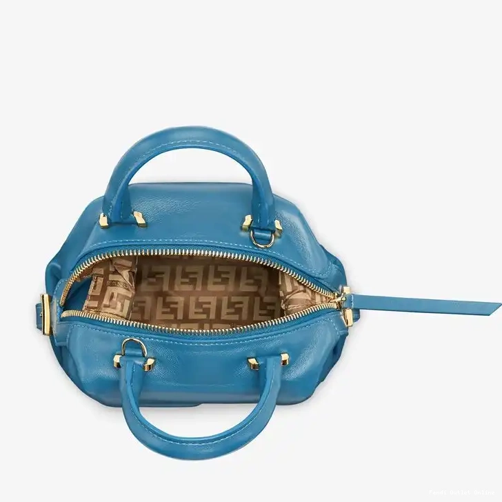 Affordable Cube Mini Leather Nappa Blue In FF Fendi Bag 0304