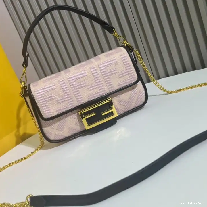FF Fendi In Cherry Baguette Mini Motif Canvas Bag 0320