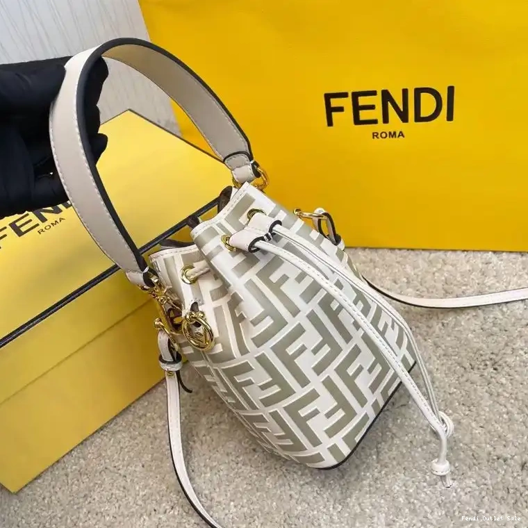 Affordable Motif White Tresor Mini Calf Bag Mon FF Leather In Fendi Bucket 0315
