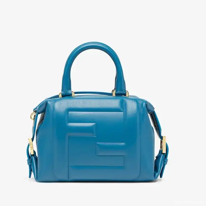 Cube Mini Leather Nappa Blue In FF Fendi Bag 0304