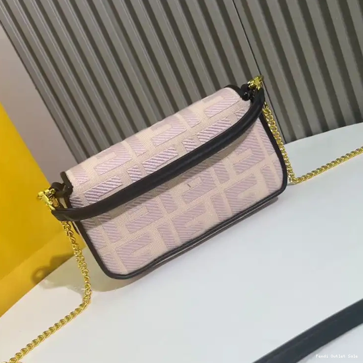 Cheap FF Fendi In Cherry Baguette Mini Motif Canvas Bag 0320