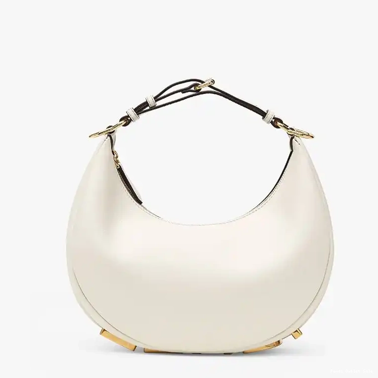 Cheap Fendigraphy Leather Fendi In White Bag Small Calf Hobo 0307