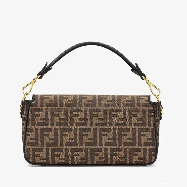 Cheap Medium Fendi Fabric Motif Bag FF Brown Baguette In 0304