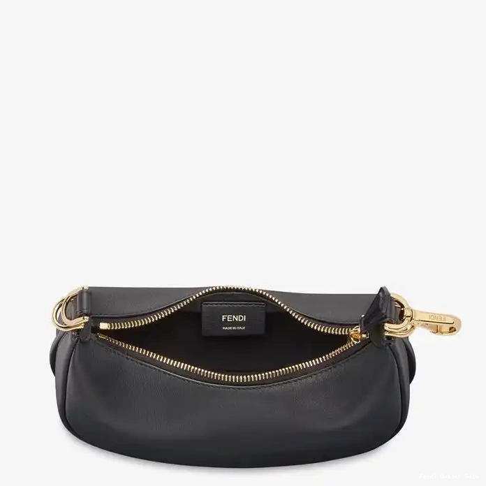 Affordable Fendigraphy Leather Hobo Fendi Bag Mini Calf Black In 0319