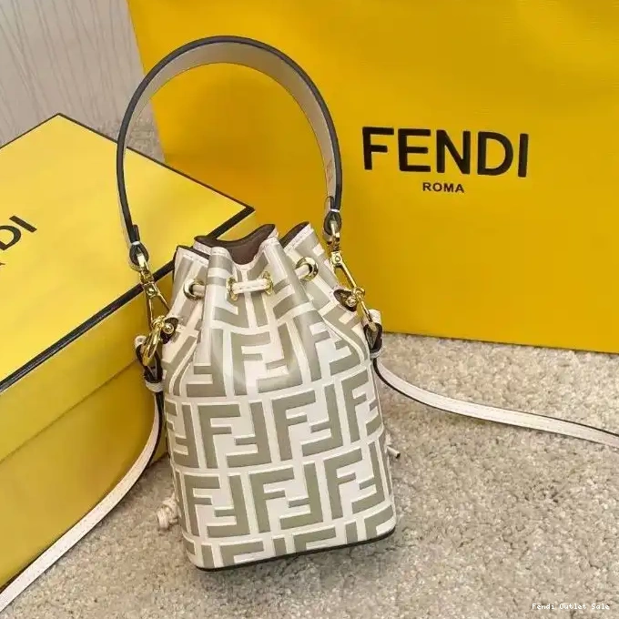 Affordable Motif White Tresor Mini Calf Bag Mon FF Leather In Fendi Bucket 0315