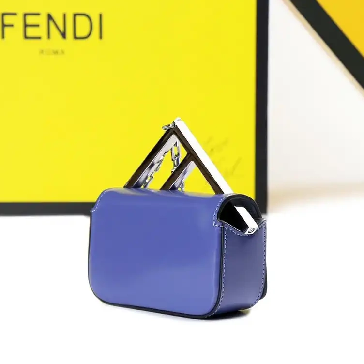 Cheap Bag In F Blue Fendi Calf Leather Nano 0312