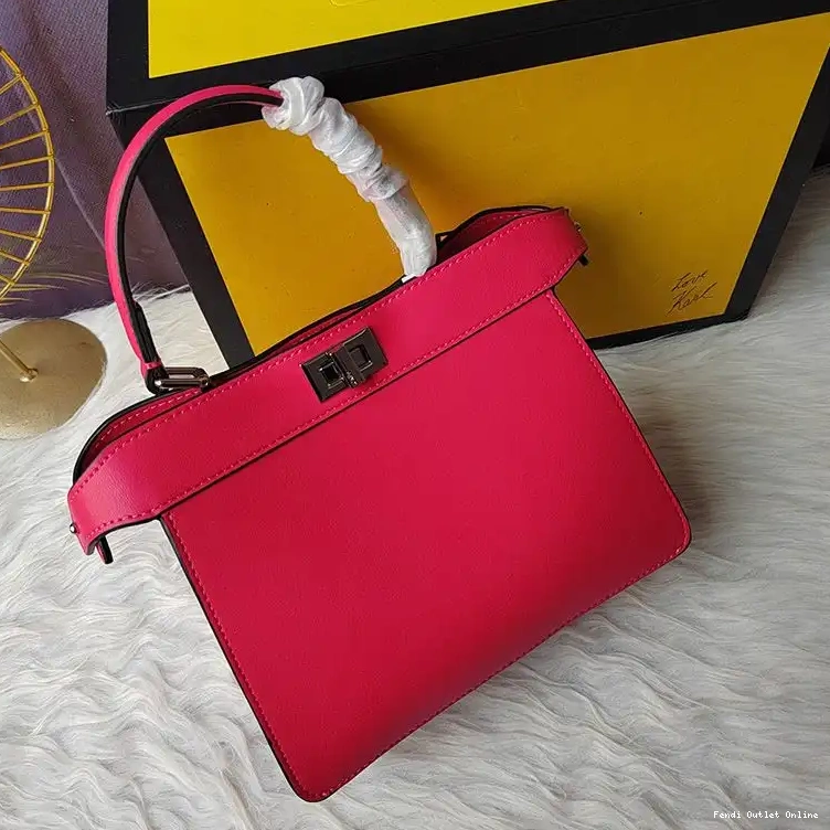 Affordable Petite Fendi ISeeU Peekaboo In Nappa Leather Rose Bag 0313