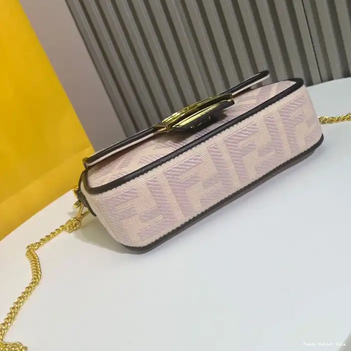 Cheap FF Fendi In Cherry Baguette Mini Motif Canvas Bag 0320