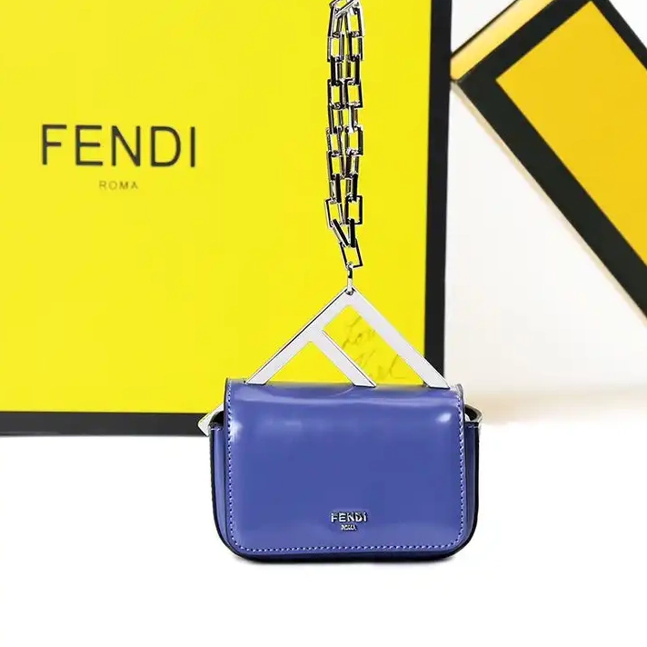 Cheap Bag In F Blue Fendi Calf Leather Nano 0312