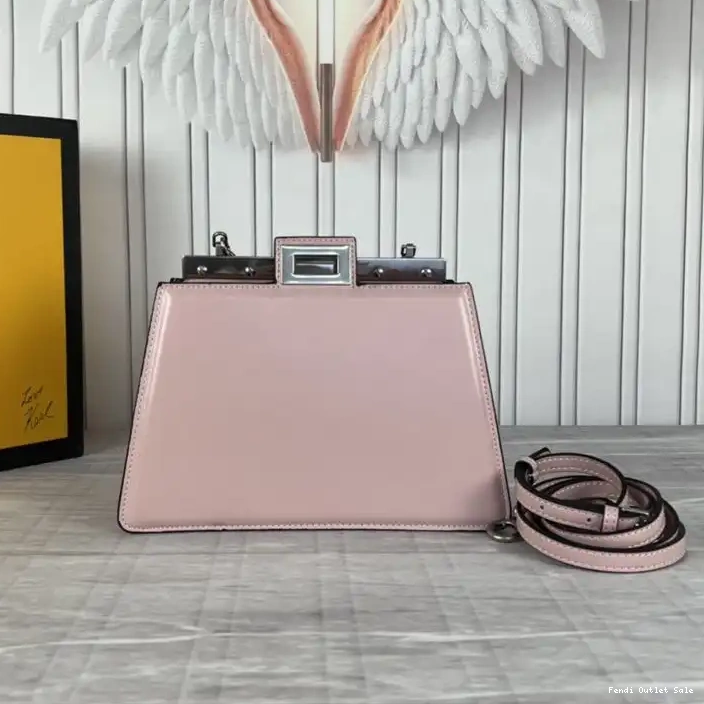 Affordable Peekaboo Fendi Cherry Mini Leather Calf In Cut Bag 0315